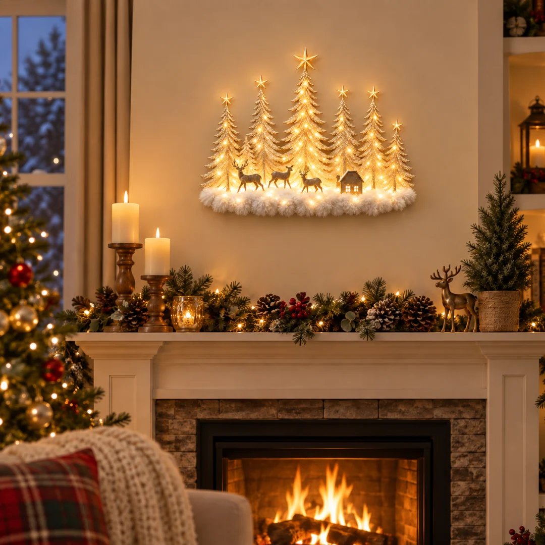 Lumfy FrostForest™ — Verlichte Winterbos Wanddecoratie