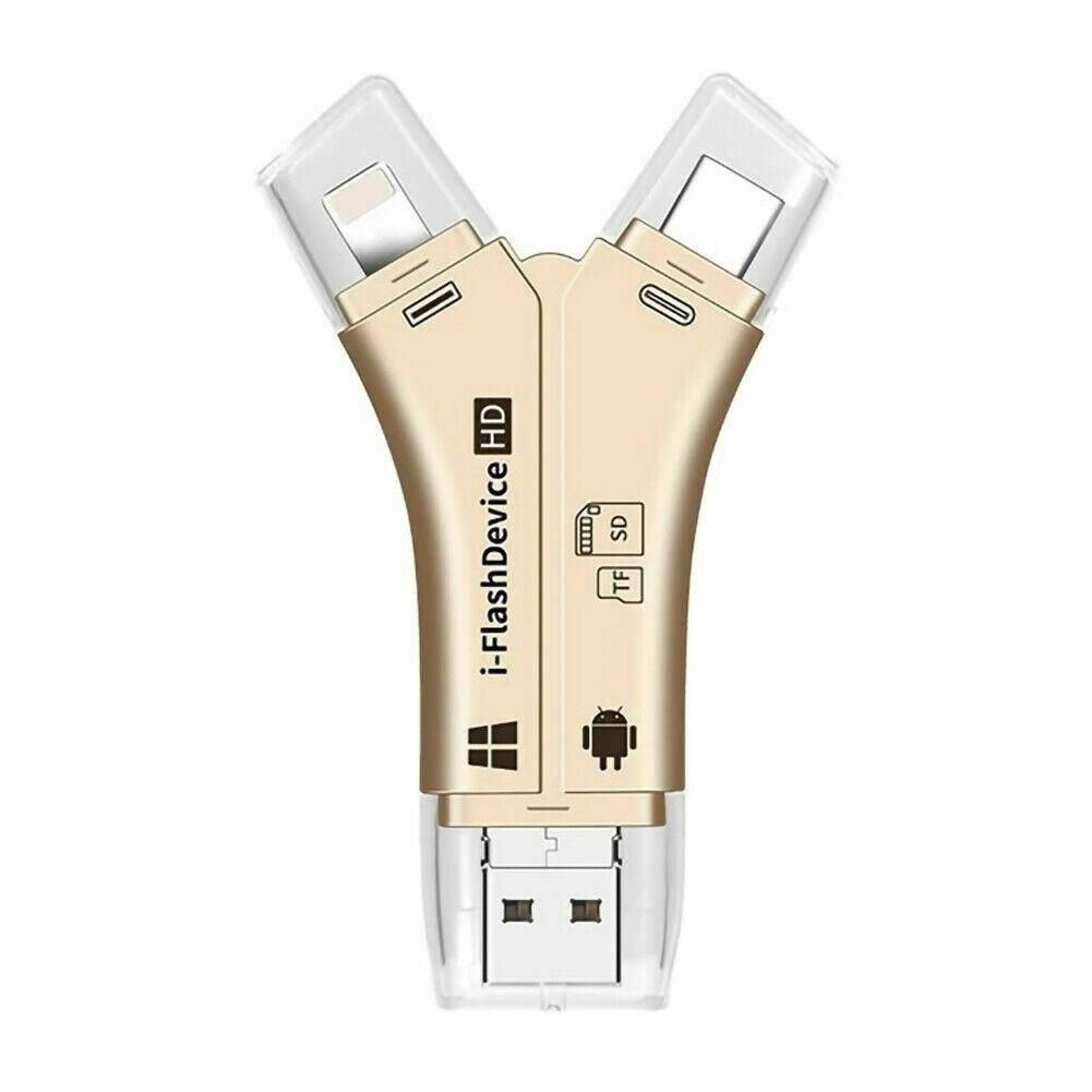 4-in-1 Geheugenkaartlezer - Snelle Gegevensoverdracht voor iPhone & Android