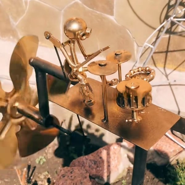 Rockband™ - Handgemaakt metalen drummer windspinner