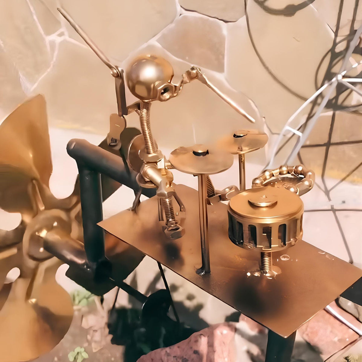 Rockband™ - Handgemaakt metalen drummer windspinner