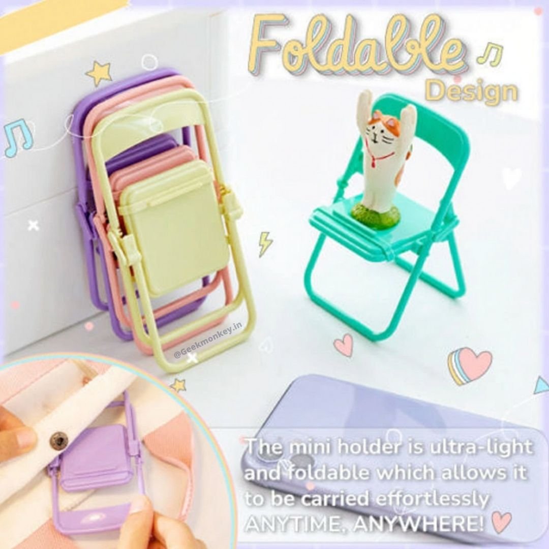 MiniSeat – Opvouwbare telefoonhouder in stoeldesign | 1+2 GRATIS