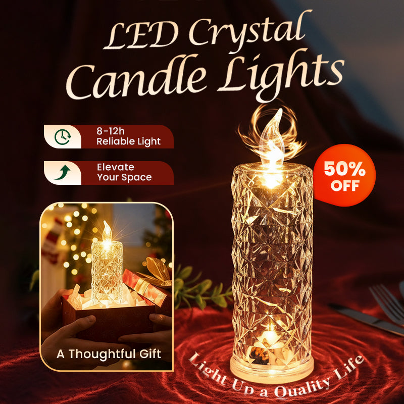 LumiGlow – LED Kristalkaars Lamp | 1+2 GRATIS