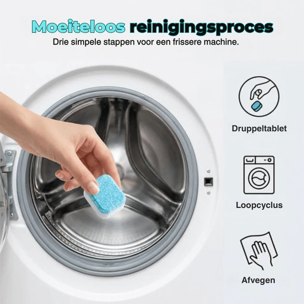 WasherRefresh 12 stuks — Wasmachine Reinigingstabletten | 1+2 doosjes GRATIS