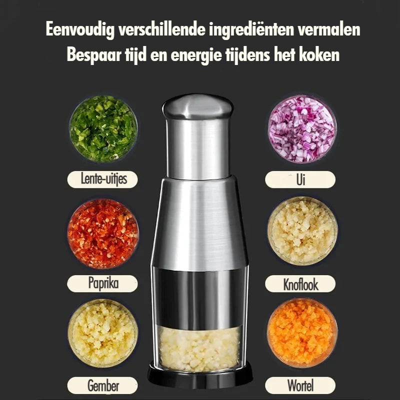 ChefPress™ – Handpers Knoflookhakker | Snel, Hygiënisch & Zonder Gedoe Snijden | 1+1 GRATIS