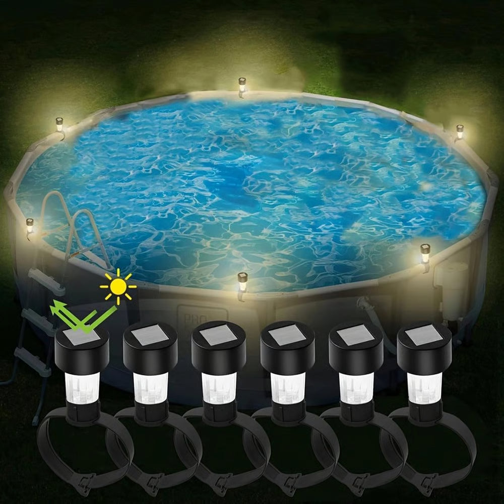 SolarSplash – Set van 6 zonne-zwembadlampen voor bovengrondse zwembaden