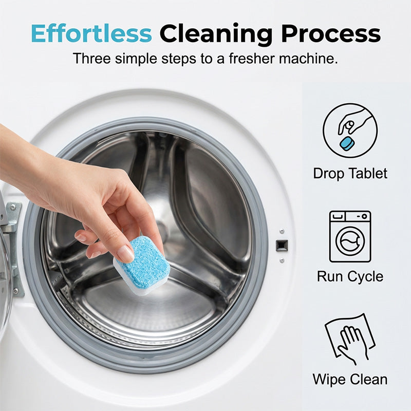 WasherRefresh 12 stuks — Wasmachine Reinigingstabletten | 1+2 doosjes GRATIS