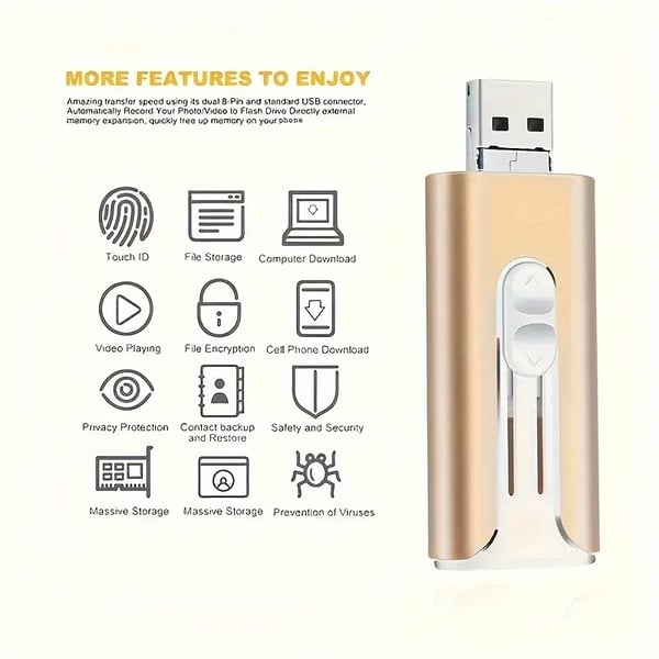 32~256 GB Micro USB + 8-pins + USB 3.0 4-in-1 handige computer-U-schijf | 50% KORTING