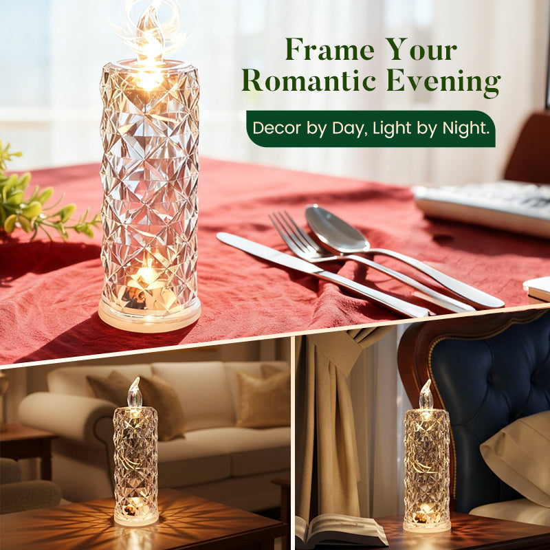 LumiGlow – LED Kristalkaars Lamp | 1+2 GRATIS