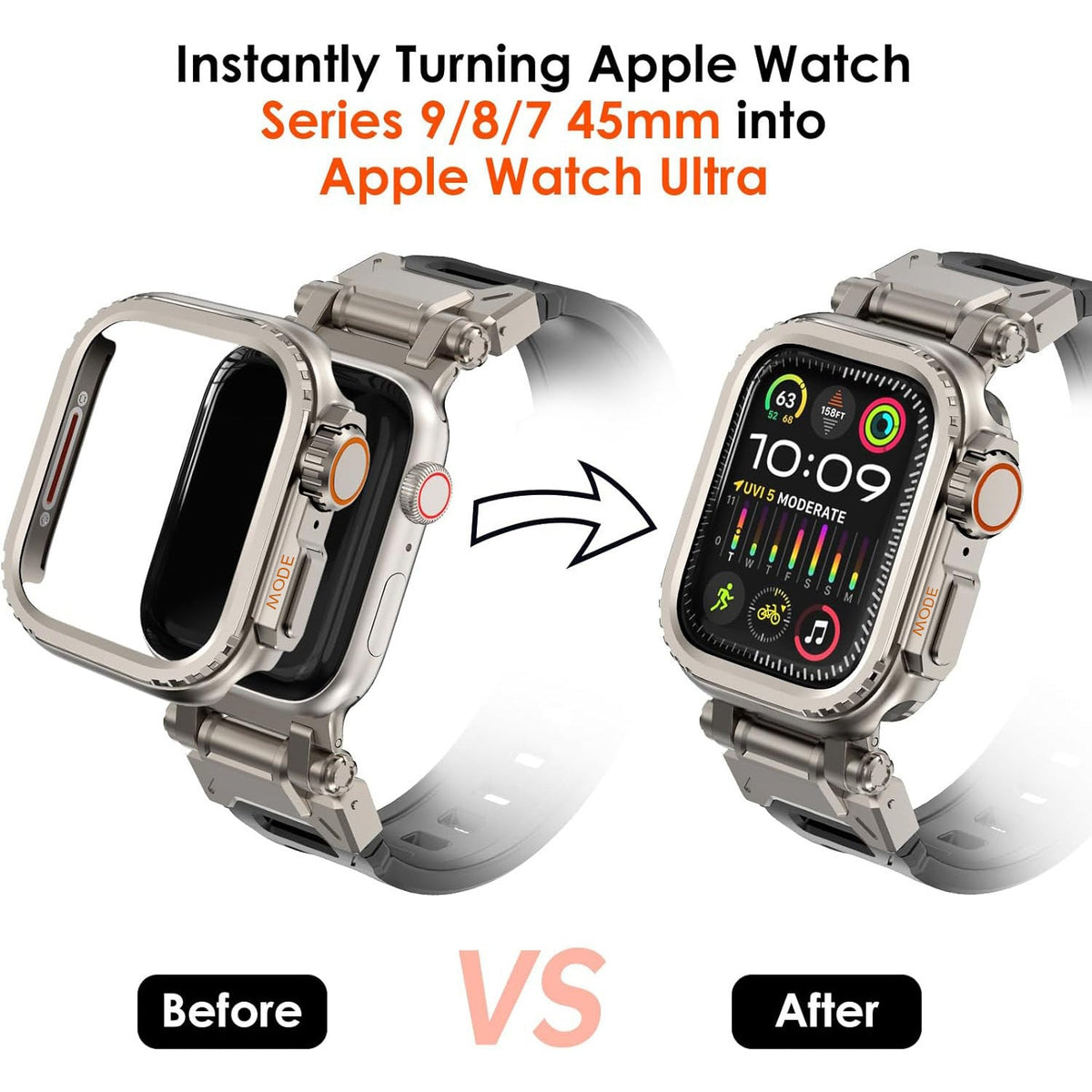 Titanium Behuizing voor Apple Watch - Robuuste Bescherming en Elegantie