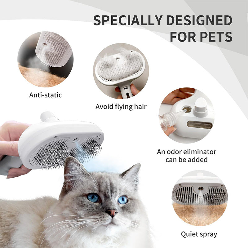 Kattenborstel Met Sprayfunctie - Gezonde Vacht & Minder Losse Haren