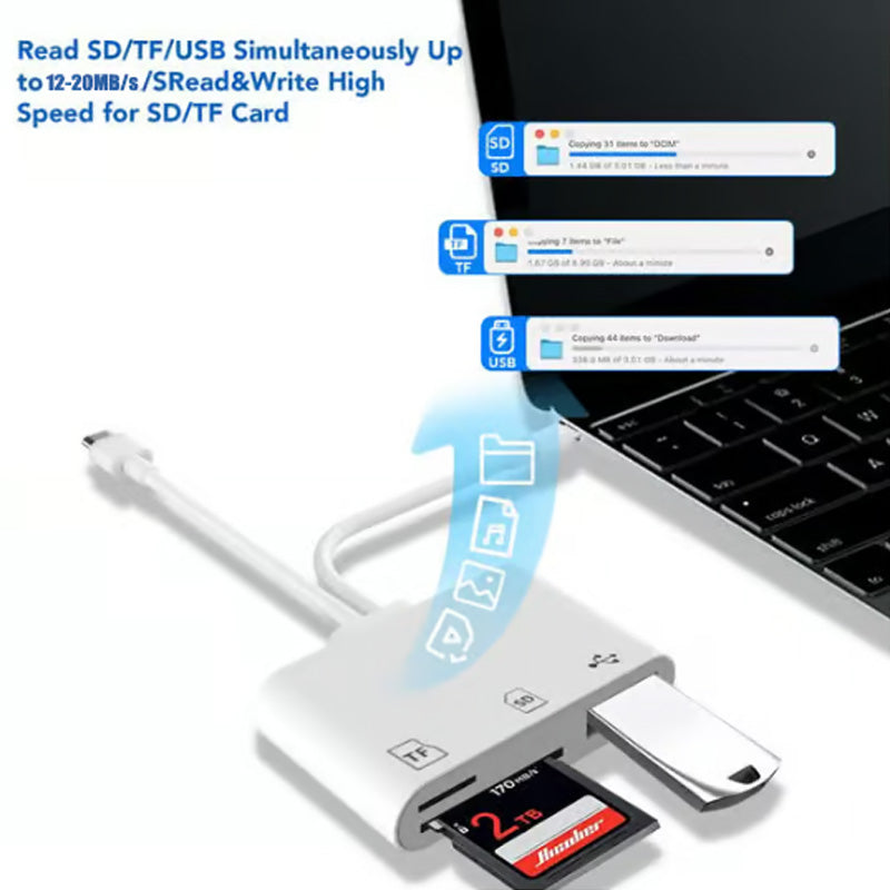 DataLink – 3-in-1 SD/TF/USB-kaartlezer | 1+1 GRATIS
