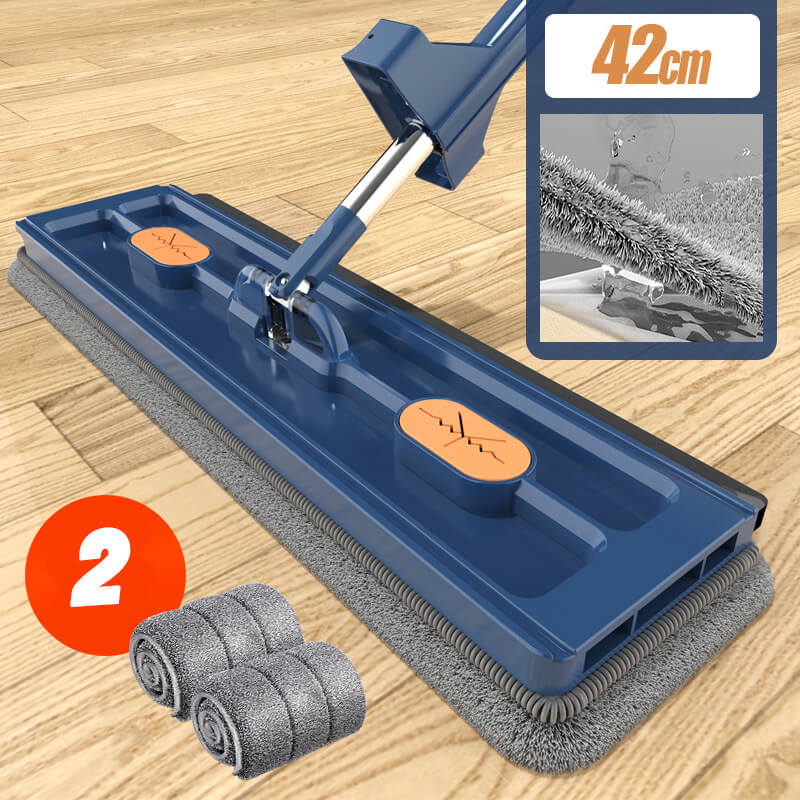 Witte Mop + 2 Moppendoeken — Snel Schoonmaken, Zonder Inspanning