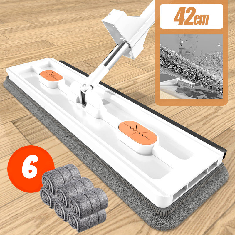 Witte Mop + 2 Moppendoeken — Snel Schoonmaken, Zonder Inspanning