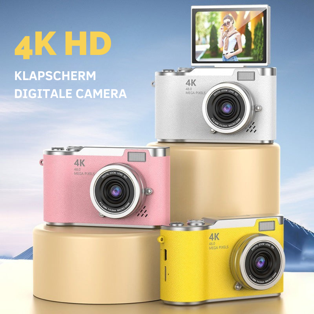 VisionFlip – 4K HD digitale camera met draaibaar scherm | 50% KORTING
