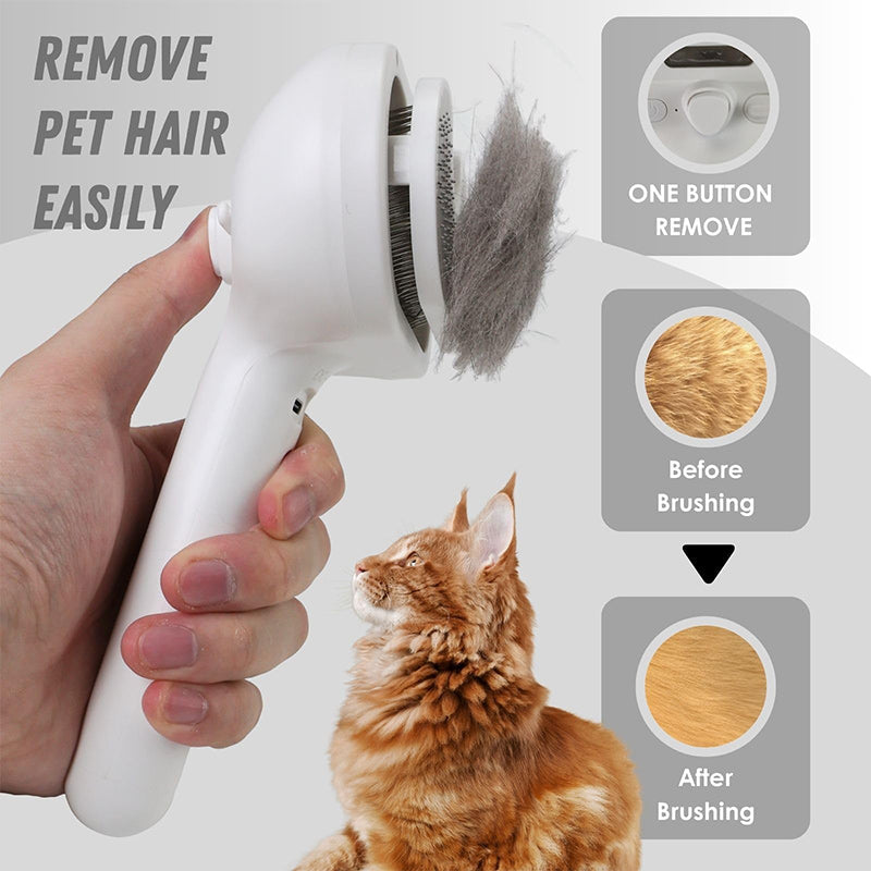 Kattenborstel Met Sprayfunctie - Gezonde Vacht & Minder Losse Haren