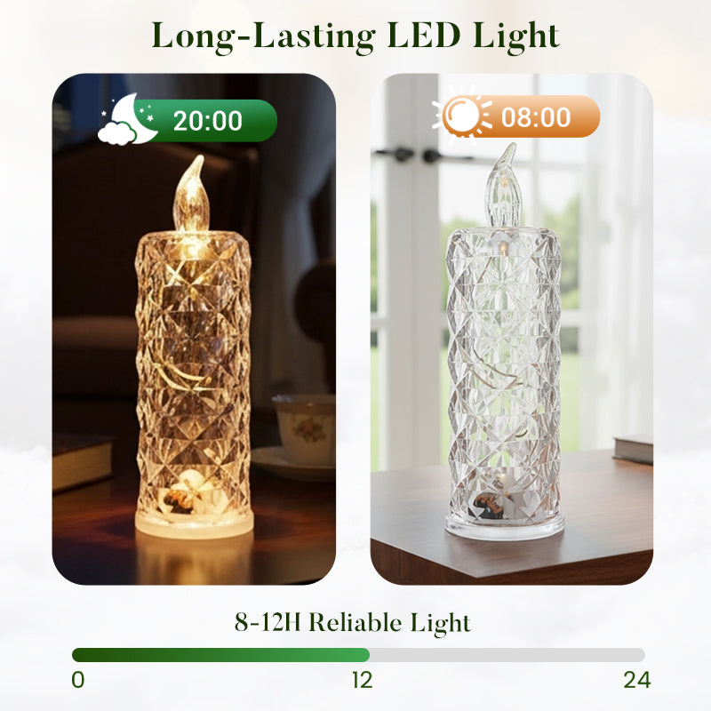 LumiGlow – LED Kristalkaars Lamp | 1+2 GRATIS