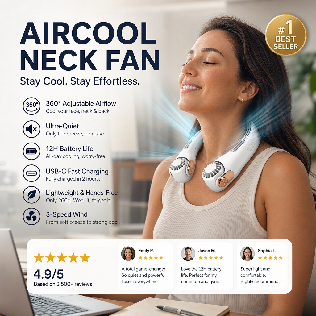 NeckBreeze — Handsfree Nekventilator | 50% KORTING