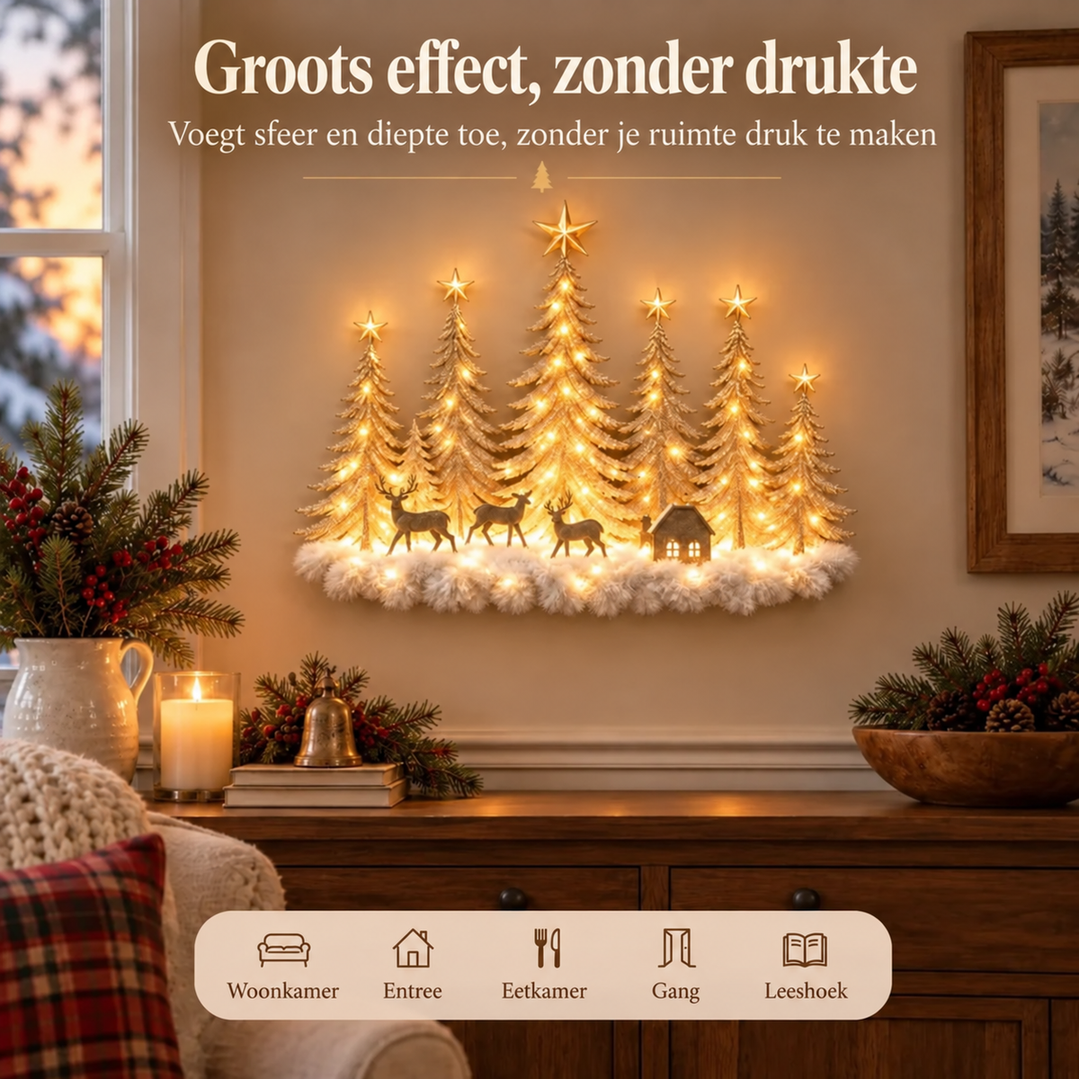 Lumfy FrostForest™ — Verlichte Winterbos Wanddecoratie