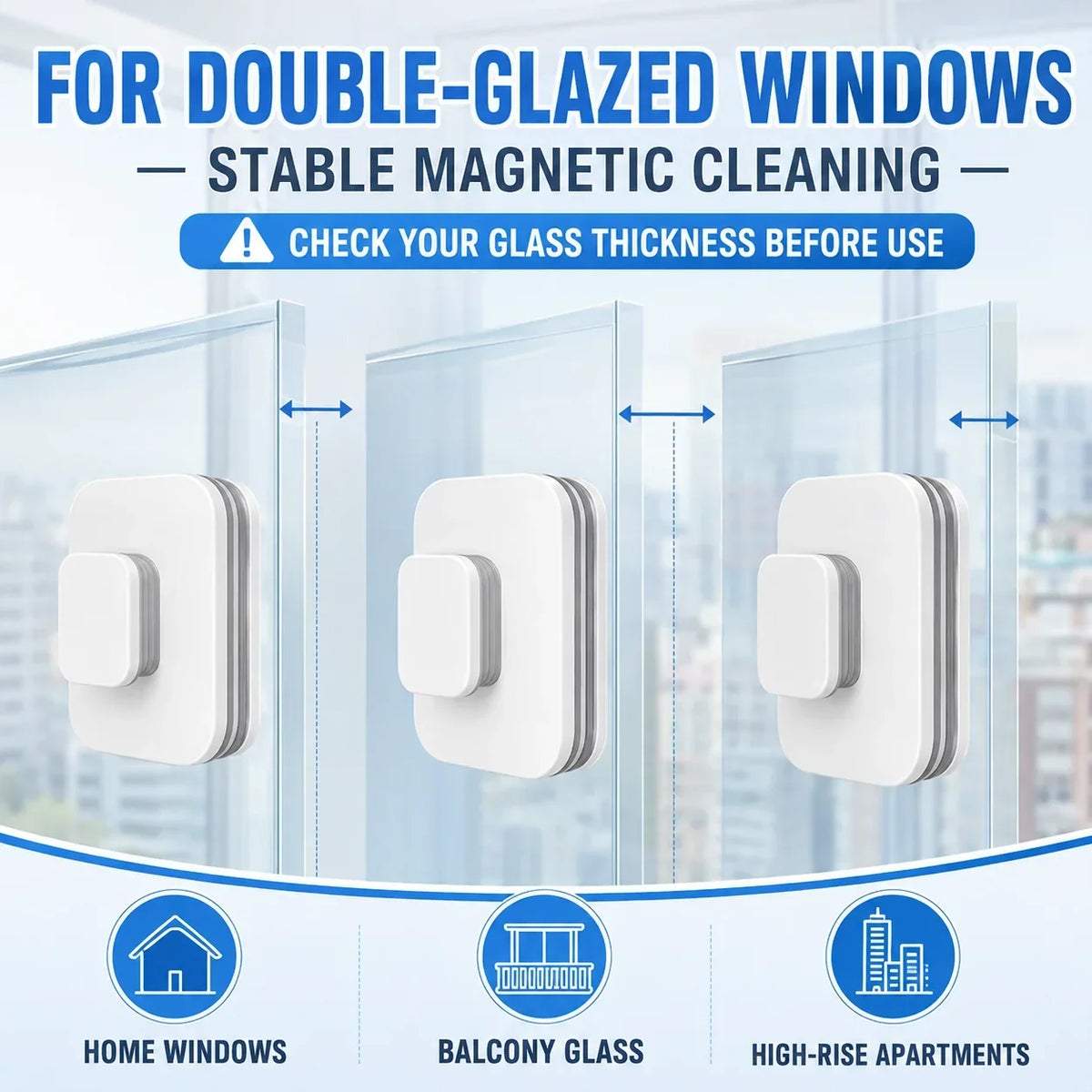ClearVista 6-in-1 Magnetische Reiniger – Glanzende Ramen, Moeiteloos Schoon