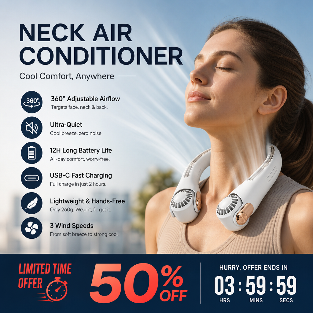 NeckBreeze — Handsfree Nekventilator | 50% KORTING