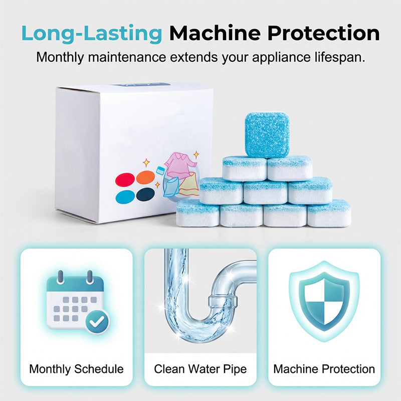 WasherRefresh 12 stuks — Wasmachine Reinigingstabletten | 1+2 doosjes GRATIS