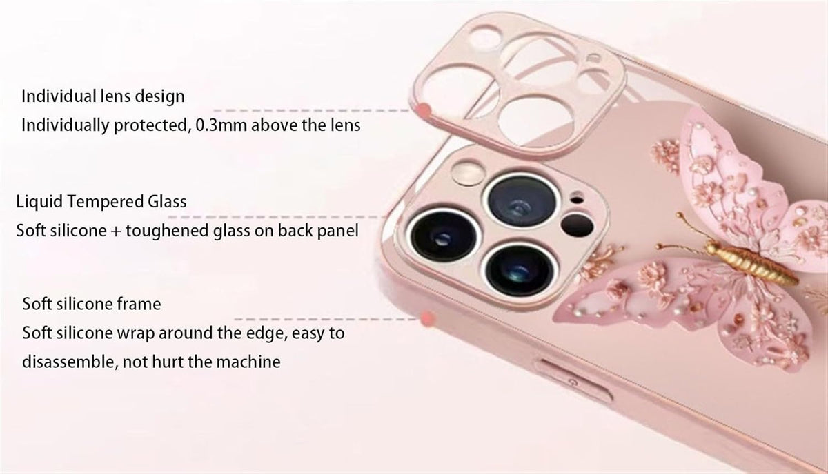 ButterGlow™ – Luxe 3D Vlinder iPhone Case | Glanzend Design met Bloemige Bescherming | 50% KORTING