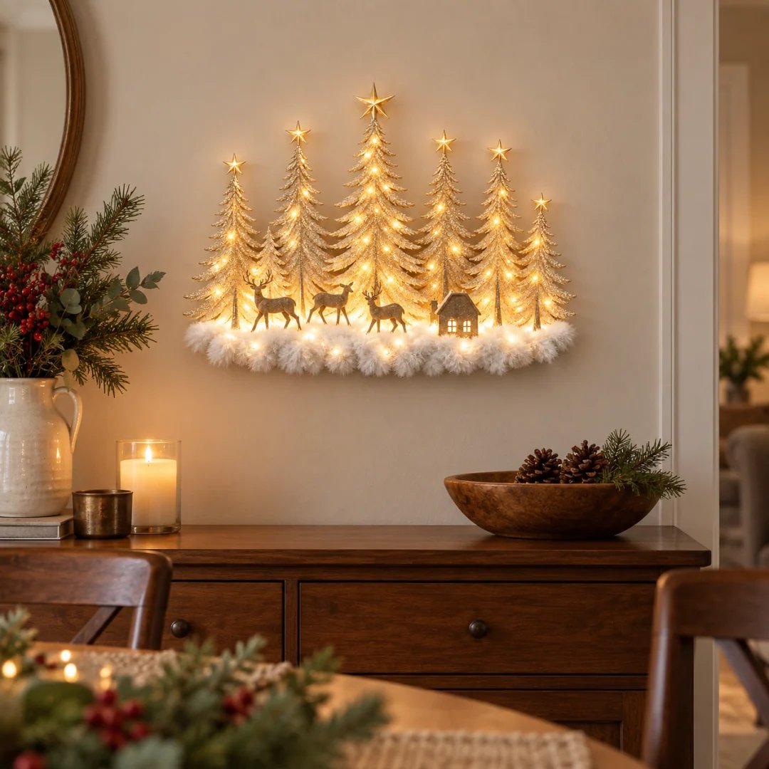 Lumfy FrostForest™ — Verlichte Winterbos Wanddecoratie