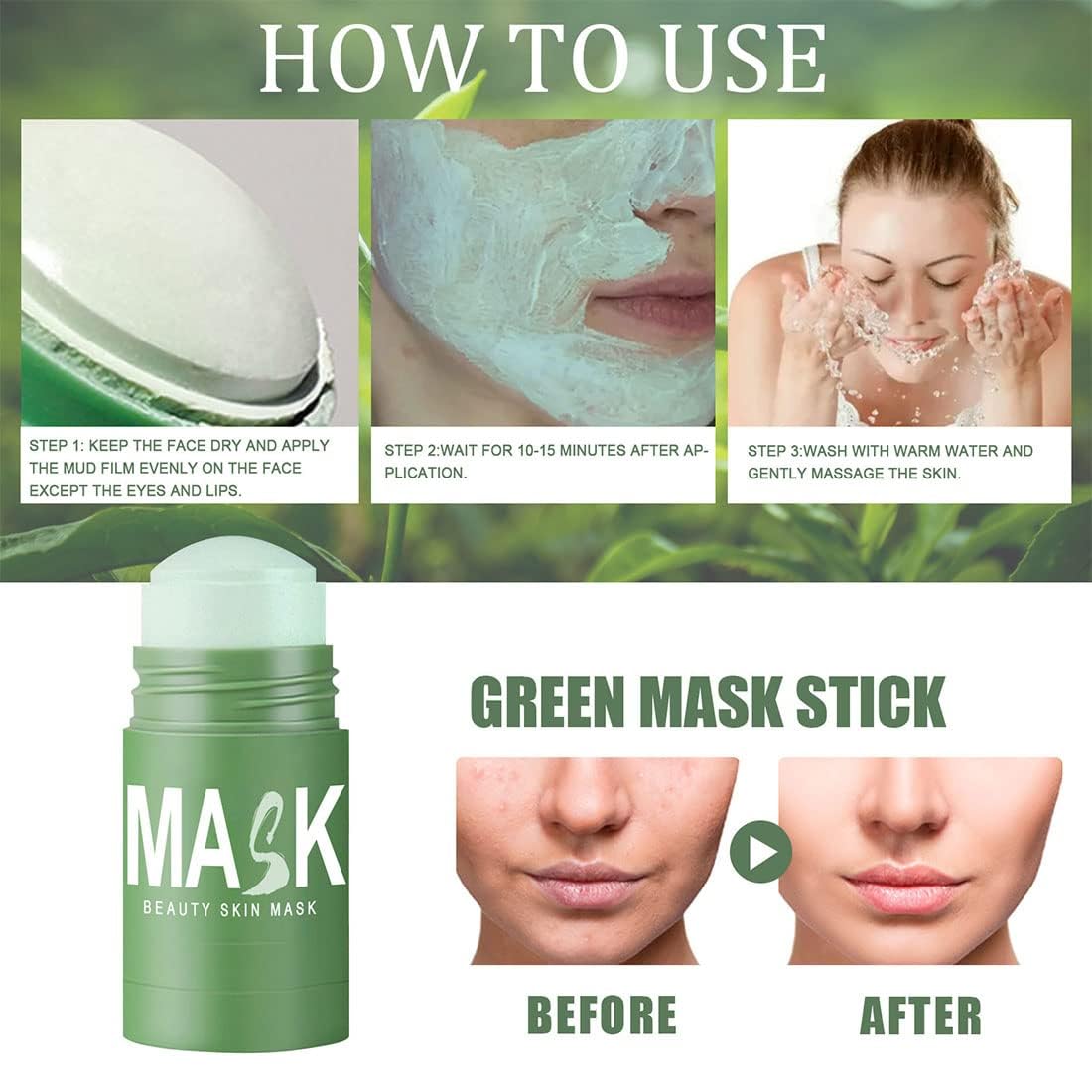 GlowTea™ – Groene Thee Masker voor Diepe Reiniging & Hydratatie | 1+1 GRATIS