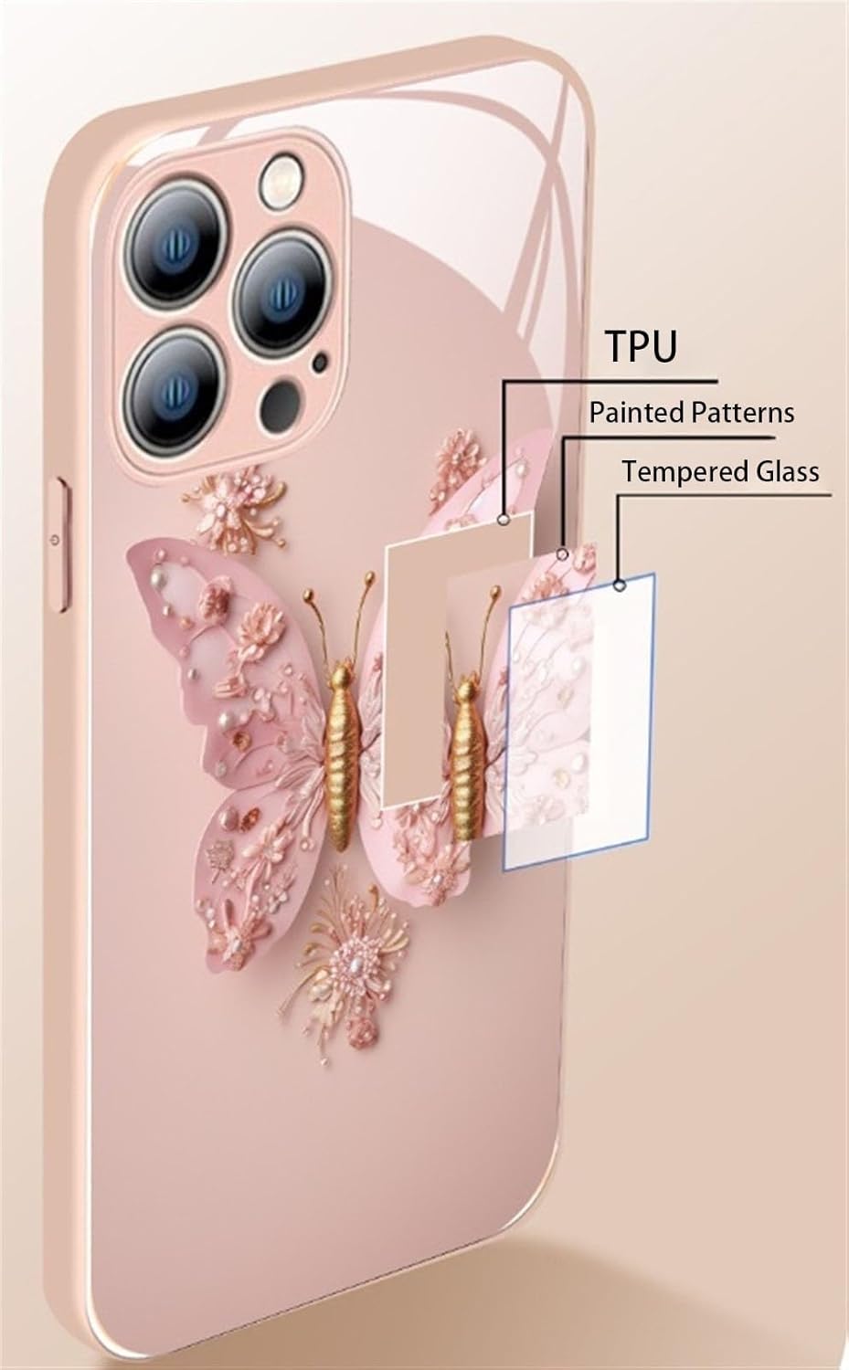 ButterGlow™ – Luxe 3D Vlinder iPhone Case | Glanzend Design met Bloemige Bescherming | 50% KORTING