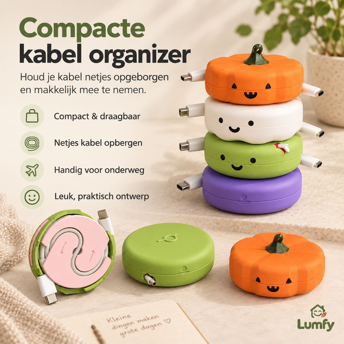 Lumfy CableCase™ – Organizer voor Kabels, Opladers & Adapters