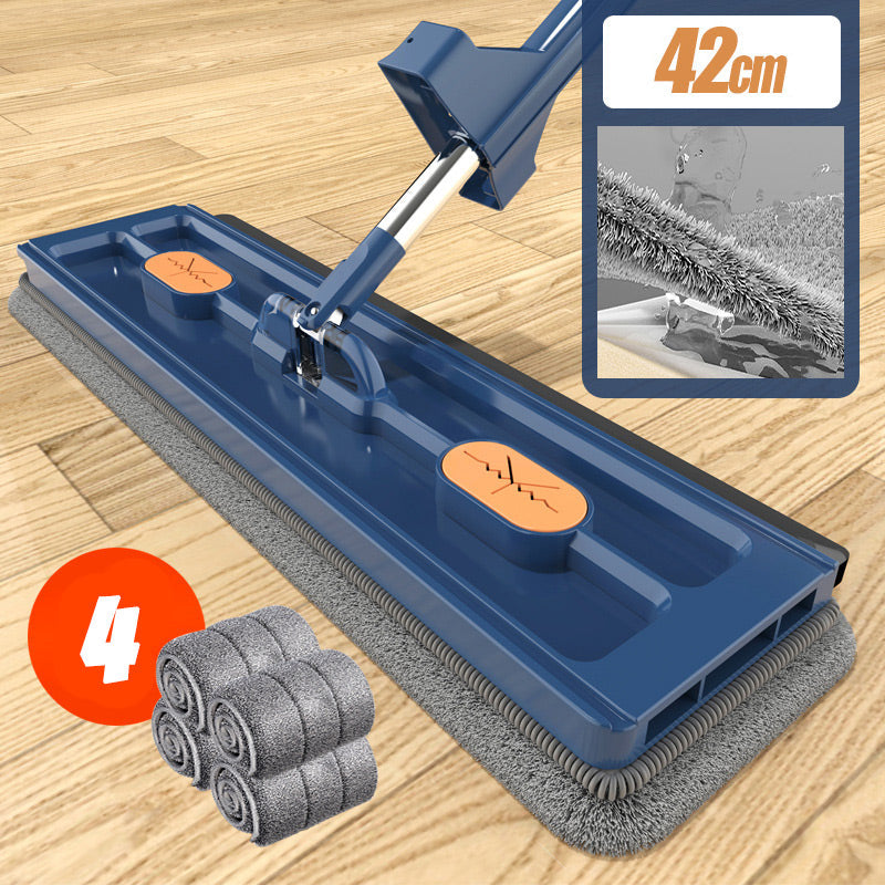 Witte Mop + 2 Moppendoeken — Snel Schoonmaken, Zonder Inspanning