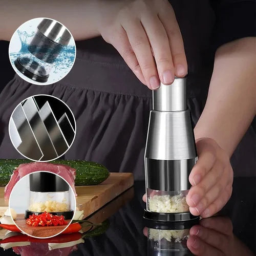 ChefPress™ – Handpers Knoflookhakker | Snel, Hygiënisch & Zonder Gedoe Snijden | 1+1 GRATIS