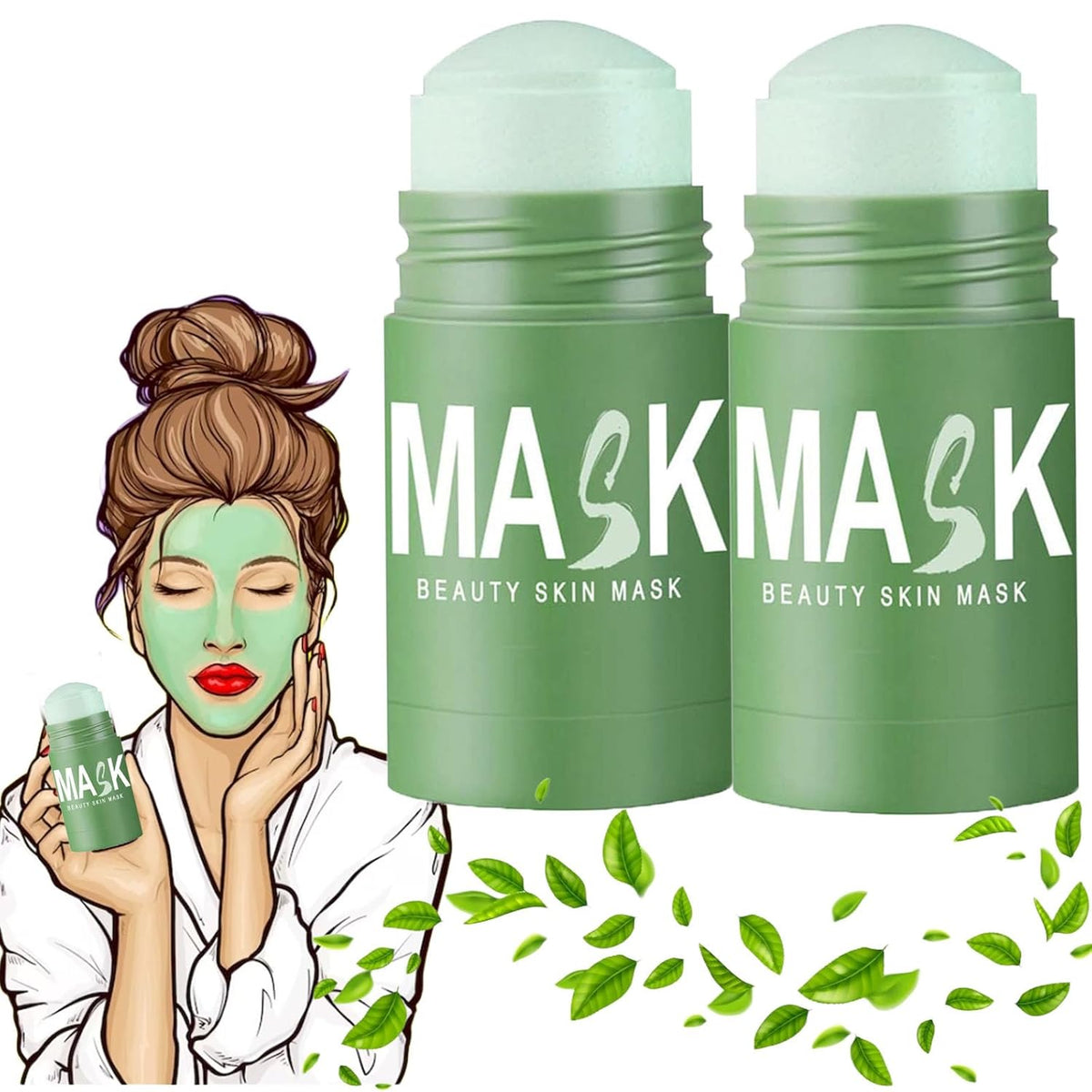 GlowTea™ – Groene Thee Masker voor Diepe Reiniging & Hydratatie | 1+1 GRATIS