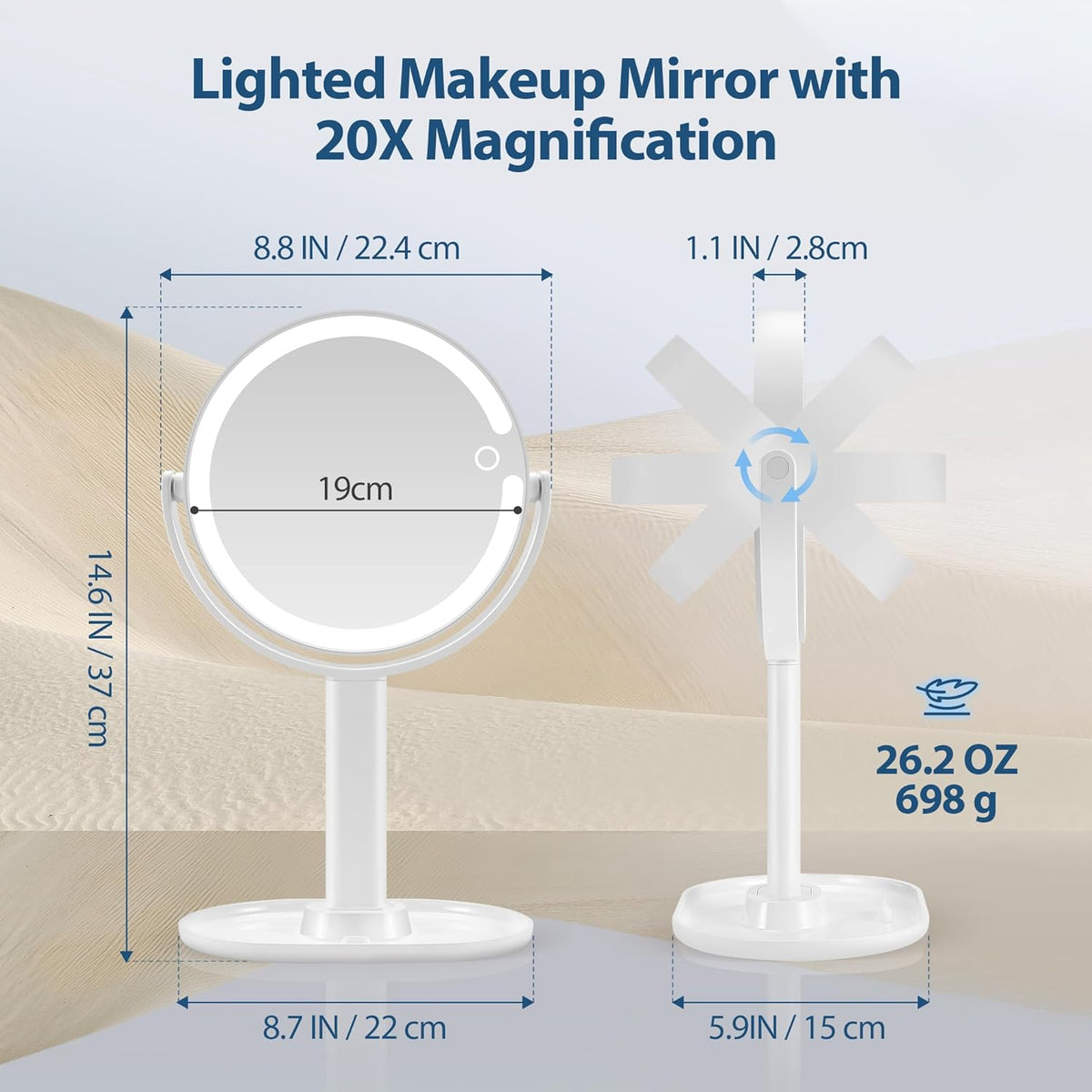 LumiGlow - Verlichte make-upspiegel