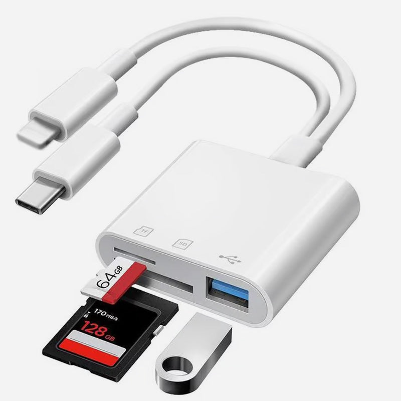 DataLink – 3-in-1 SD/TF/USB-kaartlezer | 1+1 GRATIS