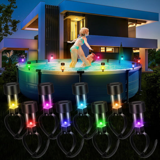 SolarSplash – Set van 6 zonne-zwembadlampen voor bovengrondse zwembaden