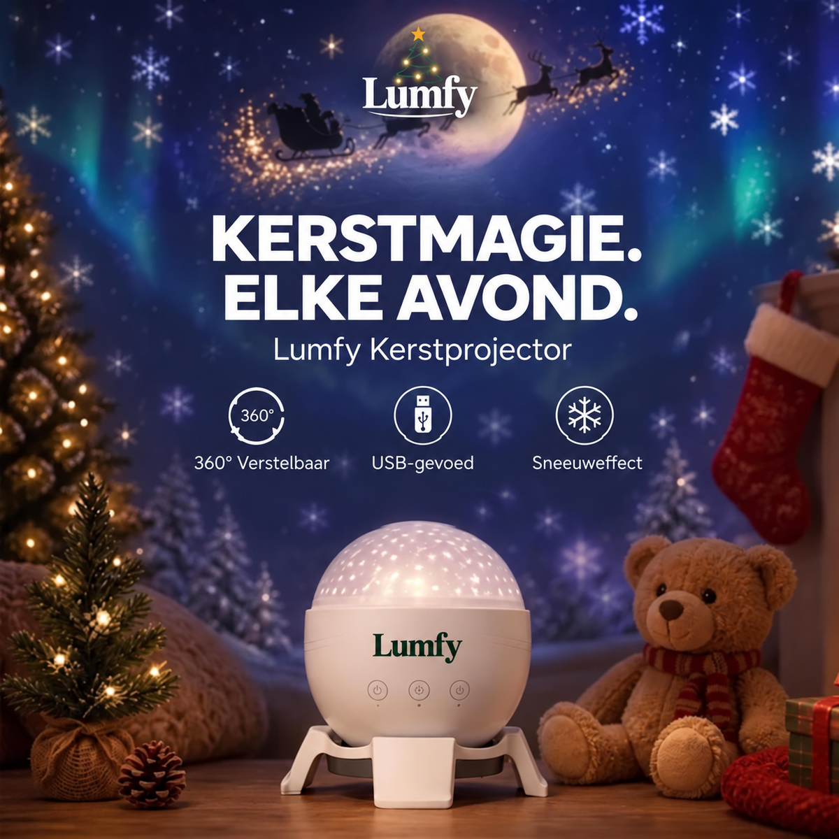 Lumfy™ StarGlow – Magische Kerstprojector ✨