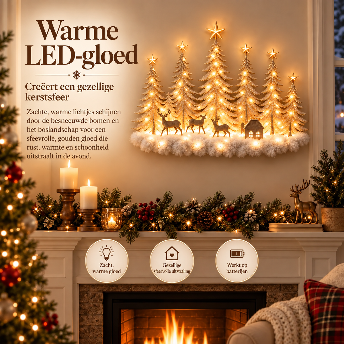Lumfy FrostForest™ — Verlichte Winterbos Wanddecoratie
