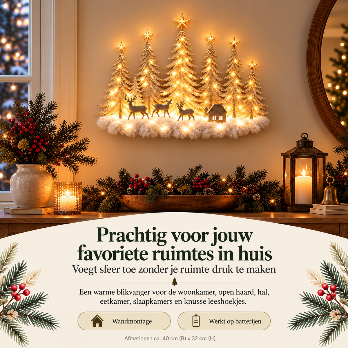 Lumfy FrostForest™ — Verlichte Winterbos Wanddecoratie
