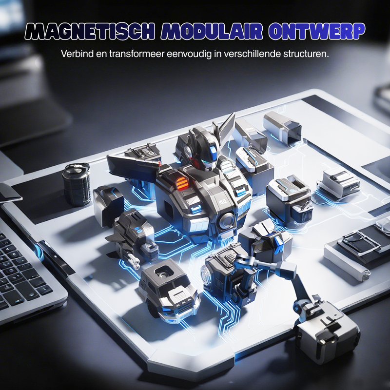 MagnaBot – 9-in-1 auto- en robotspeelset | 50% KORTING