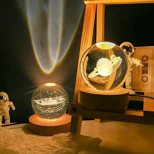 Galaxy Kristallen Bol Nachtlamp - Betoverend Licht voor Slaapkamer en Kinderkamer