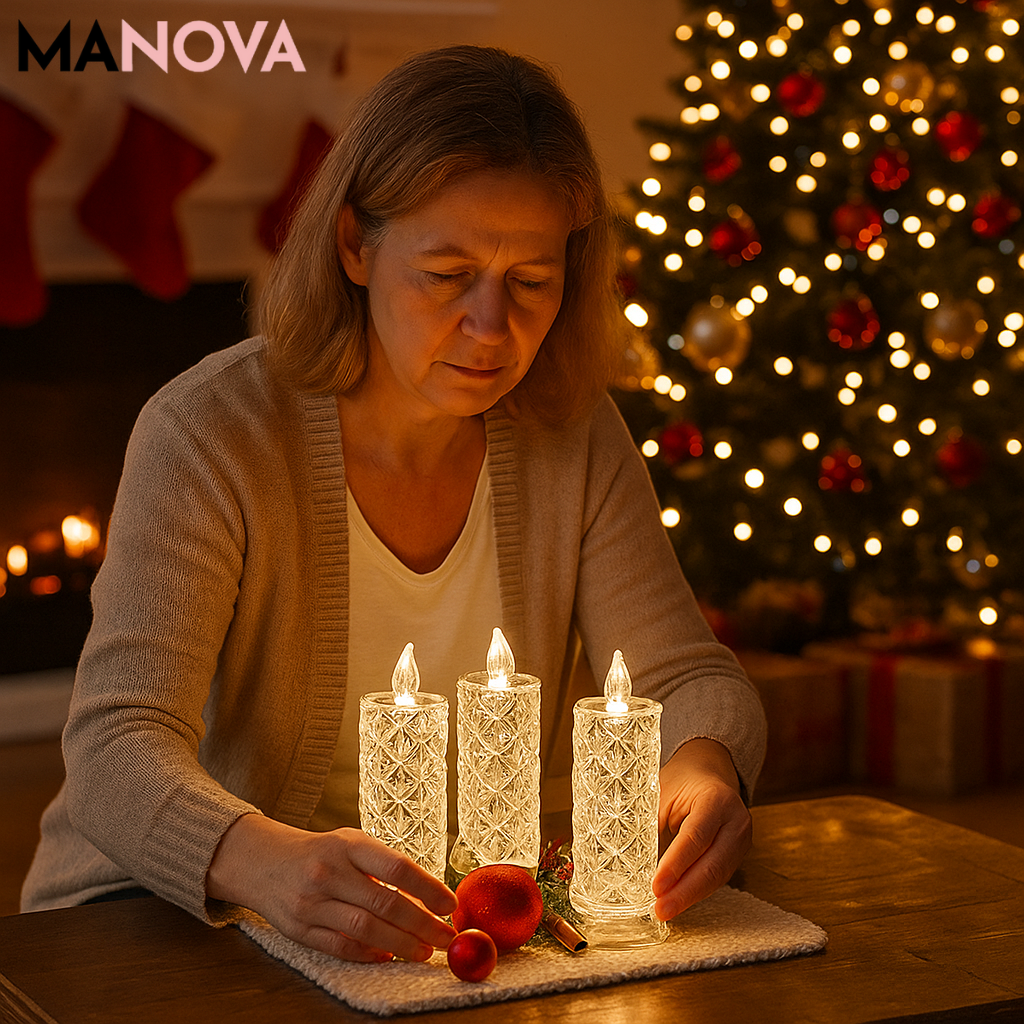 LumiGlow – LED Kristalkaars Lamp | 1+2 GRATIS