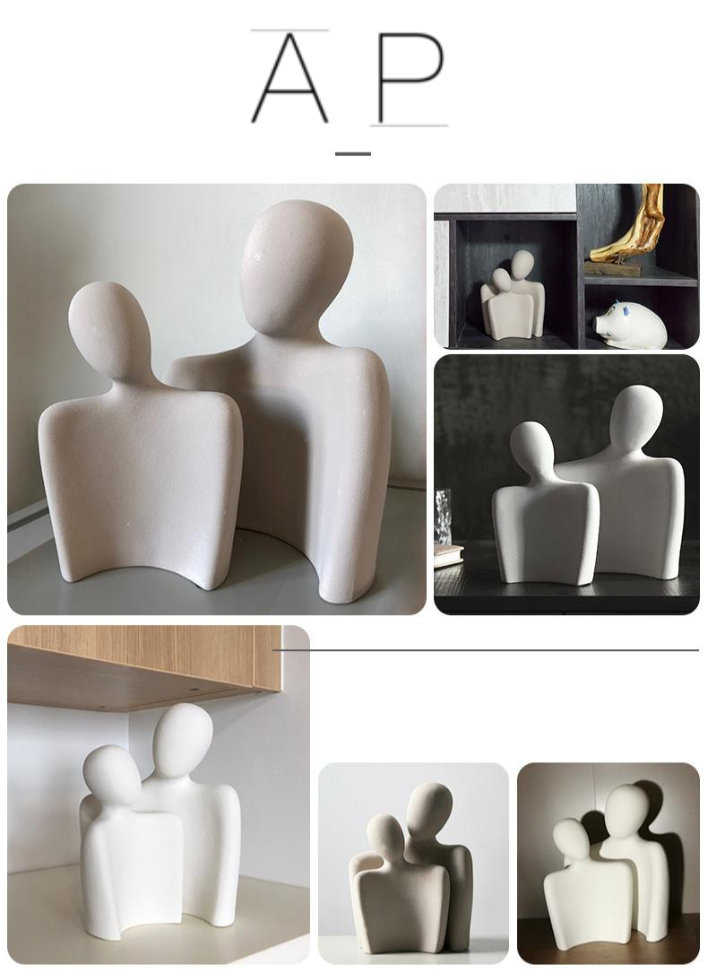FusionHug - Abstract keramisch beeld - Tijdloze elegantie en liefde | 50% KORTING