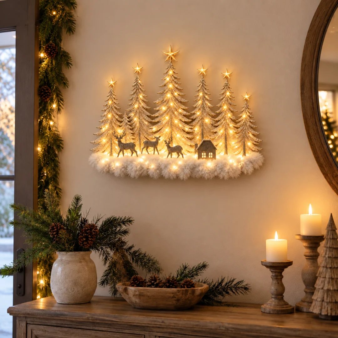 Lumfy FrostForest™ — Verlichte Winterbos Wanddecoratie