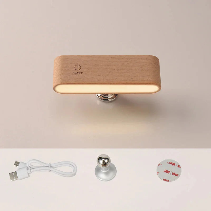 LuminoWood - 360° roterende magnetische lamp | 50% KORTING
