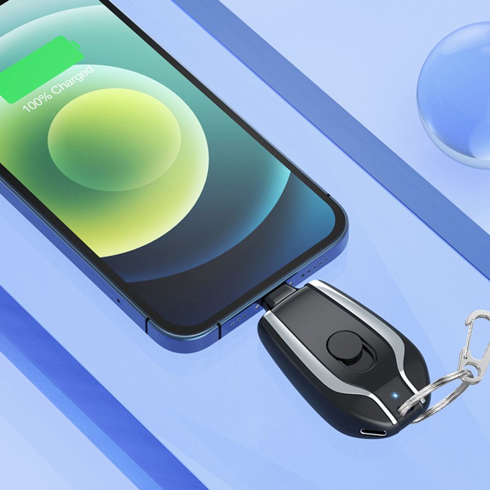 1500mAh Mini Power Bank - Sleutelhanger - Noodgevallen - Snellader