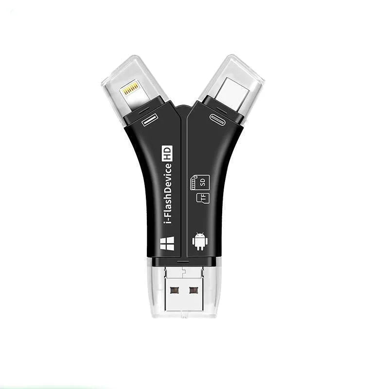 SpeedPort™ – 4-in-1 Draagbare Geheugenkaartlezer voor Mobiele Apparaten | Plug & Play Snelheid in je Zak | 50 % KORTING