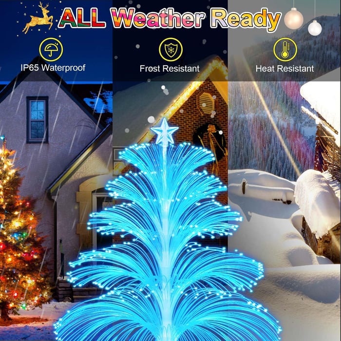 SolarGlow – Set van 3 kleurveranderende kerstbomen