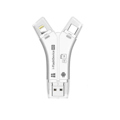 SpeedPort™ – 4-in-1 Draagbare Geheugenkaartlezer voor Mobiele Apparaten | Plug & Play Snelheid in je Zak | 50 % KORTING