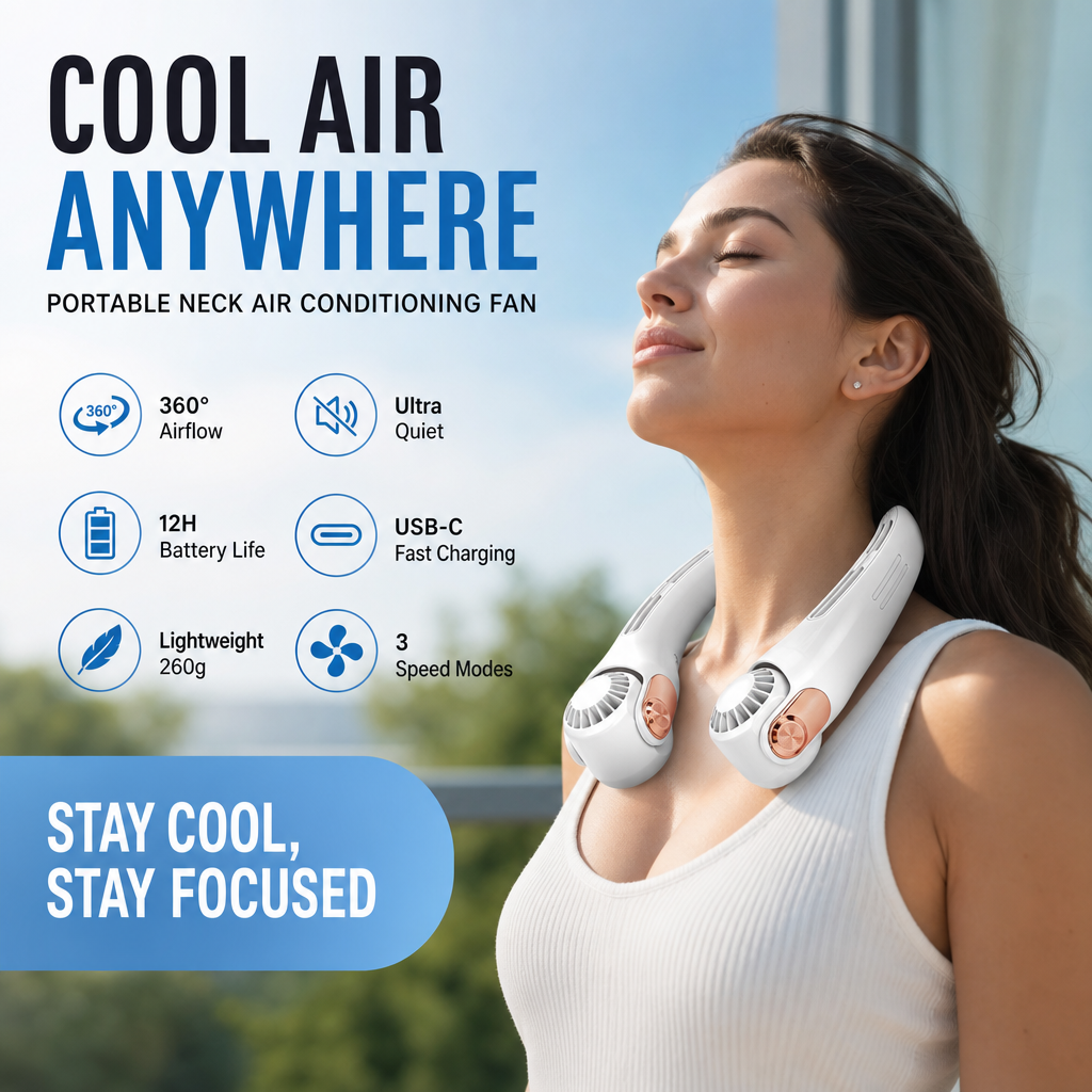 NeckBreeze — Handsfree Nekventilator | 50% KORTING